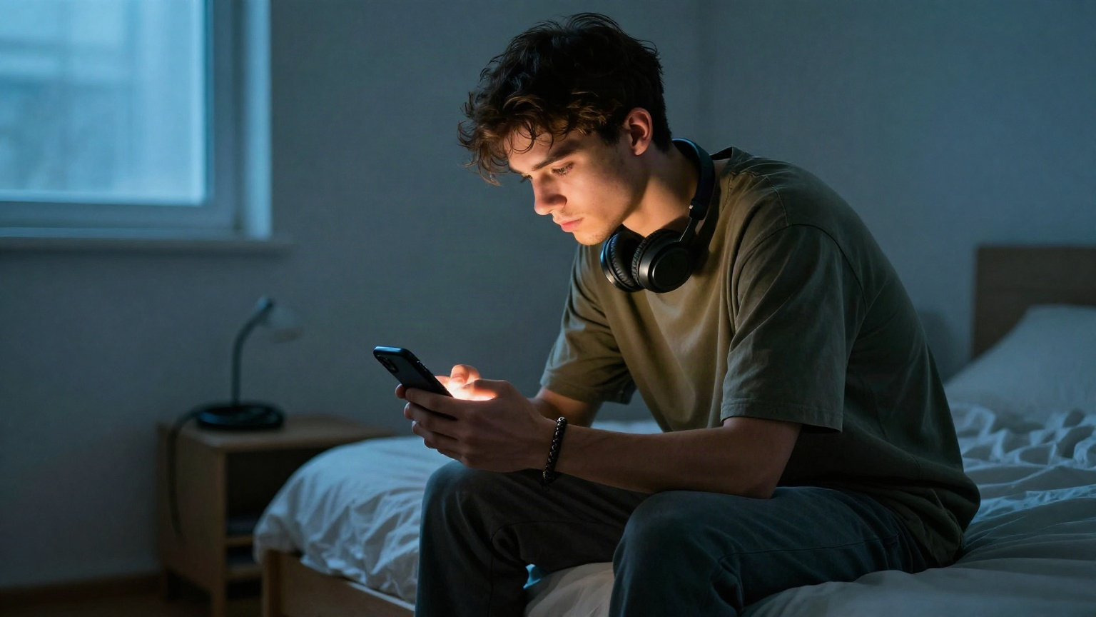 A person reflecting on trust and boundaries in online relationships